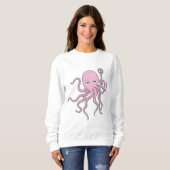 Sweatshirt Octopus en tant qu'assistant avec Trident (Devant entier)