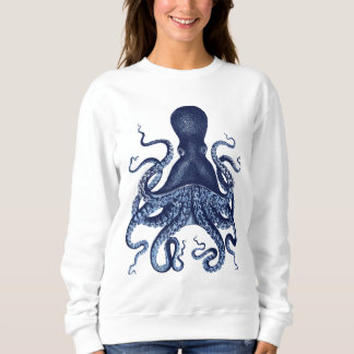Sweatshirt Octopus, Kraken, gravure vintage, aquarelle,