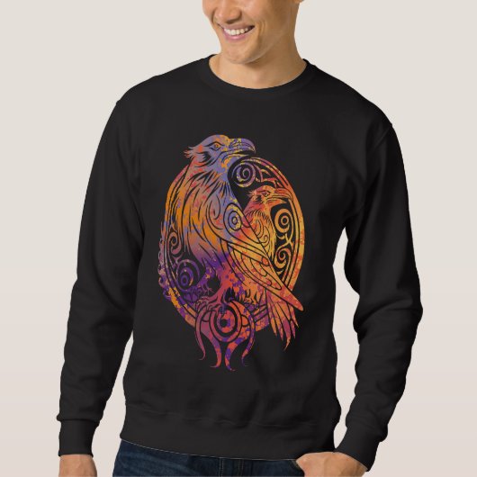 Sweatshirt Odins Raven Norse Mythology Viking Birds Celtic Kn (Devant)