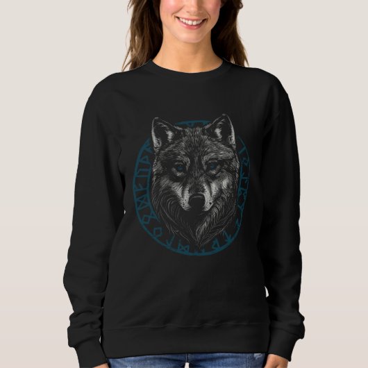 Sweatshirt Odins Wolf Norse Mythology Viking Wolves Celtic Ru (Devant)