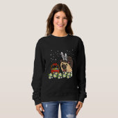 Sweatshirt Oeufs De Lapin De Hérisson De Pâques Sur Fleurs Mi (Devant entier)