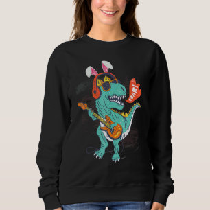 Sweatshirt OEufs de lapin Jour de Pâques Dinosaur Dino T Rex 