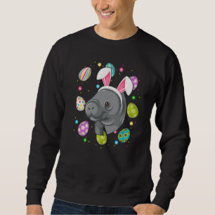 Sweatshirt Oeufs de Pâques Bunny Ear Manatee Face Pâques dima