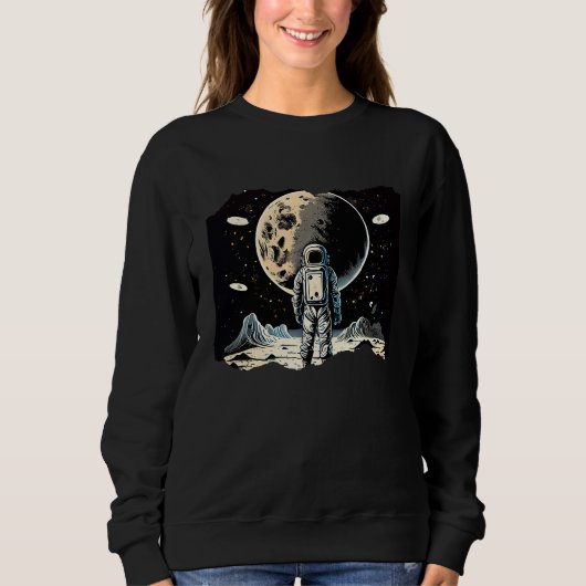 Sweatshirt Œuvre d'art de l'astronaute dans l'espace 2 (Devant)