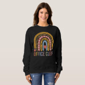 Sweatshirt Office Clerk 100th Day Of School Secretary Rainbow (Devant entier)