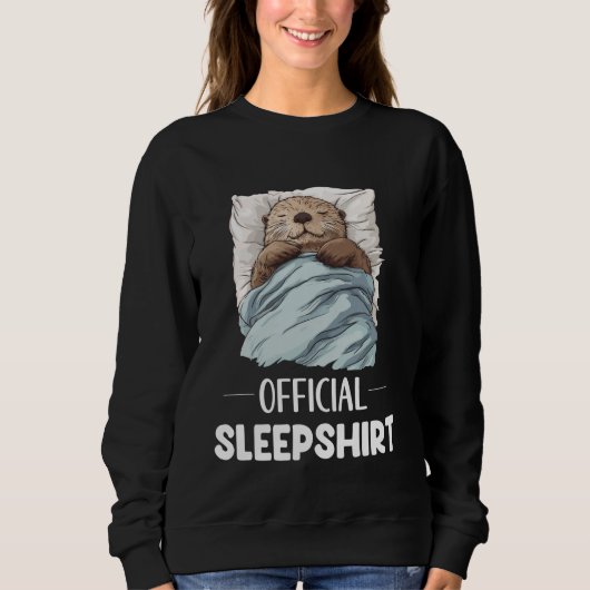 Sweatshirt Official Sleepshirt Sleeping Sea Otter Animal Love (Devant)