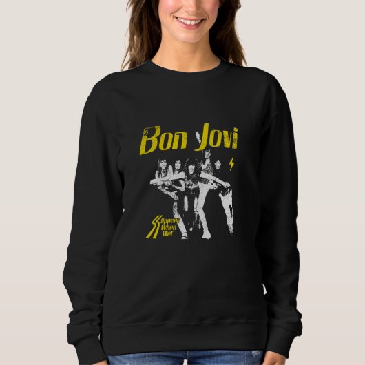 Sweatshirt Officiel Bon Jovi Slippery Quand Il Est Humide (Devant)