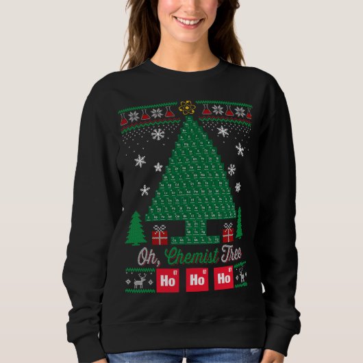 Sweatshirt Oh Chemist Tree Joyeux Noël Chemistère (Devant)