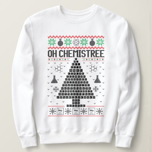 Sweatshirt "Oh Chemistree" Chimie Pun de Noël (Design devant)