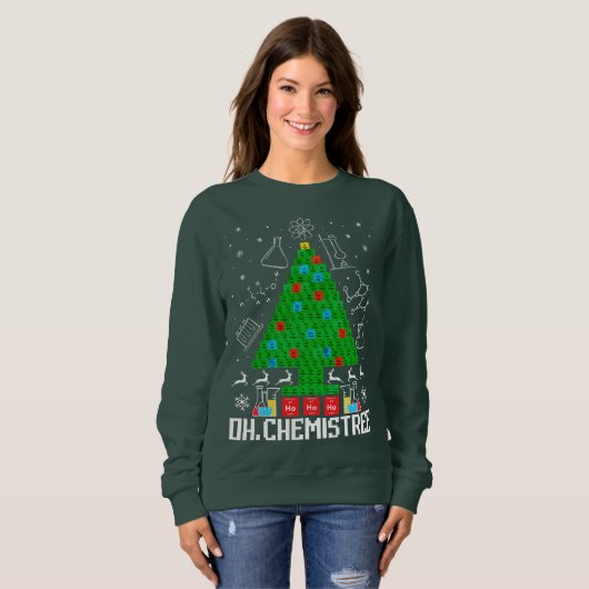 Sweatshirt Oh Chemistree Christmas Chemistry Science Periodic (Devant entier)