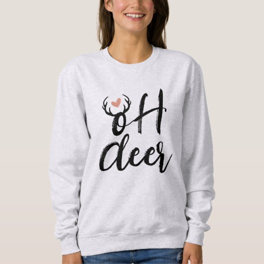 Sweatshirt Oh Deer Reindeer Antlers Noël Minimal (Devant)