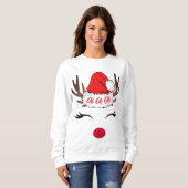 Sweatshirt Oh Oh Oh Oh Vilain Blanc Reinder Noël (Devant entier)