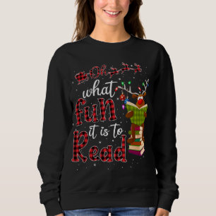 Sweatshirt Oh Quel Amusement C'Est De Lire Noël Mignonne Rein