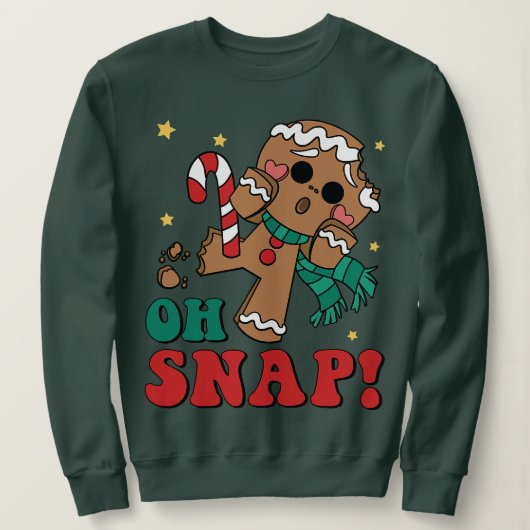 Sweatshirt Oh Snap Gingerbread Homme Rétro Joyeux Noël Noël N (Design devant)