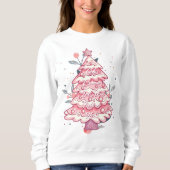 Sweatshirt Oh Venez Admirez-Le Arbre De Noël Rose (Devant)