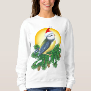 Sweatshirt Oiseau à Santa Hat