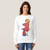 Sweatshirt Oiseau au baseball avec gant de baseball (Devant entier)