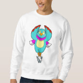Sweatshirt Oiseau au patinage sur glace avec patins sur glace (Devant)