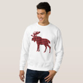 Sweatshirt Oiseau boisé de Noël - Oiseau plaid de Buffalo rou (Devant entier)