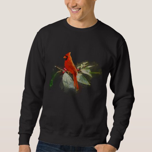 Sweatshirt Oiseau cardinal rouge sauvage (Devant)