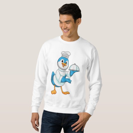 Sweatshirt Oiseau comme cuire avec Platter (Devant entier)
