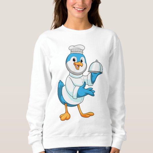 Sweatshirt Oiseau comme cuire avec Platter (Devant)