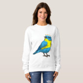 Sweatshirt Oiseau comme mariée avec une couronne de fleurs (Devant entier)
