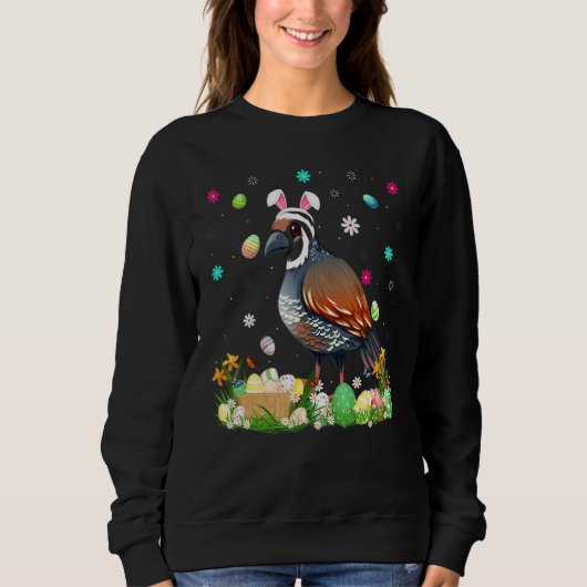 Sweatshirt Oiseau de caille de Pâques dimanche de Pâques (Devant)
