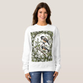 Sweatshirt Oiseau De Chickadee Noir Et Mayf Du Massachusetts (Devant entier)