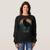Sweatshirt Oiseau de Corbeau Silhouette Oiseau (Devant entier)