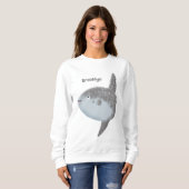 Sweatshirt Oiseau de mer mola mola mignonne caricature (Devant entier)
