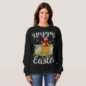 Sweatshirt Oiseau de perroquet Chasse aux oeufs de Pâques Per (Devant entier)