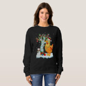 Sweatshirt Oiseau de poulet Noël Éclairage de l'arbre de Noël (Devant entier)