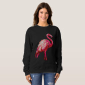 Sweatshirt Oiseau Flamant Tropical Imprimé avec Faux Sequins (Devant entier)