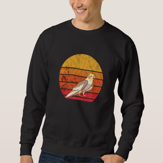 Sweatshirt Oiseau Perruche Rétro Coucher de soleil Cacatoès P (Devant)