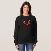 Sweatshirt Oiseau Phoenix En Rouge Avec Frontière Autochtone (Devant entier)