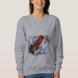 Sweatshirt oiseau rouge dans la neige