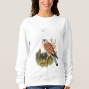 Sweatshirt Oiseaux de John Gould de faucon de crécerelle de
