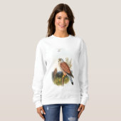 Sweatshirt Oiseaux de John Gould de faucon de crécerelle de (Devant entier)