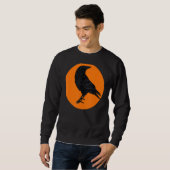 Sweatshirt Oiseaux du corbeau coucher du soleil Oiseau silhou (Devant entier)