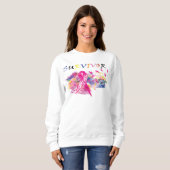 Sweatshirt Oiseaux survivants Sensibilisation au cancer du se (Devant entier)