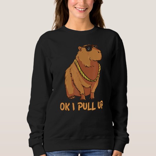 Sweatshirt Ok J'Ai Tiré Des Lunettes Capybara Mème À Benne (Devant)