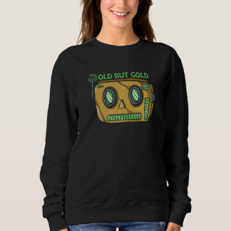 Sweatshirt Old But Gold - Retro - Robot - Radio - Illustratio