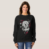 Sweatshirt Old English Sheepdog Heart for Valentines Day Bobt (Devant entier)