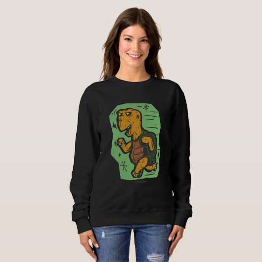 Sweatshirt old turtle running (Devant entier)