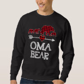 Sweatshirt Oma Bear Pajama de Noël Rouge Plaid Buffalo Famill (Devant)