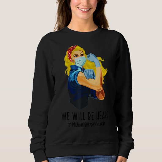 Sweatshirt On Entendu Un Million D'Infirmières Marche Femmes (Devant)