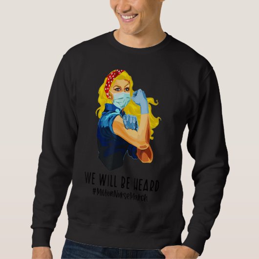 Sweatshirt On Entendu Un Million D'Infirmières Marche Femmes (Devant)