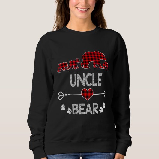 Sweatshirt Oncle Ours Rouge Buffle Plaid Oncle Ours Pyjama (Devant)
