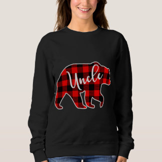 Sweatshirt Oncle Ours rouge Plaid Correspondance de famille N